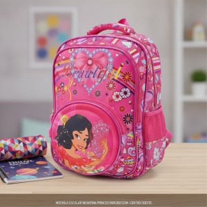 Mochila Escolar Infantil Feminina Princes Paradise 30x25x12cm- Centro Oeste