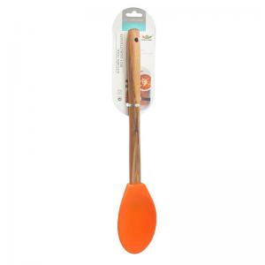 Colher em Silicone com Cabo de Madeira Laranja 32Cm - Centro Oeste - Mcd