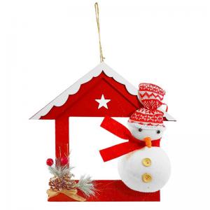 Enfeite Natal para Pendurar Casinha com Boneco de Neve 28Cm - Rio Master