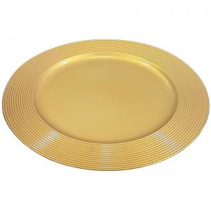 Sousplat Redondo Borda Espiral Dourado 33 Cm - Rio Master