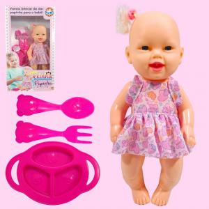 Boneca Bebê Papinha Presente Criativo 30Cm