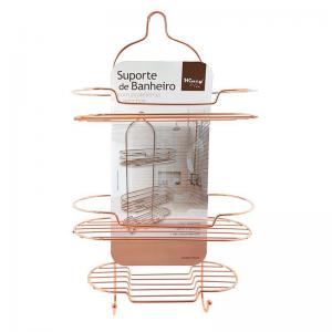 Suporte P/Banheiro Triplo Aço Cromado Rose Gold - Wincy - Mcd