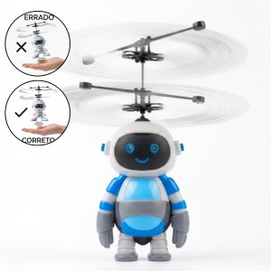 Drone Robo C/Sensor Remoto de Mao C/Cabo Usb Recarregavel