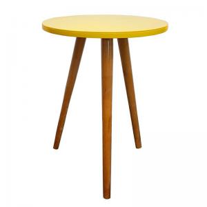 Mesa de Centro com Tampo Retro Amarelo Brilho 60X45Cm - Fabbre