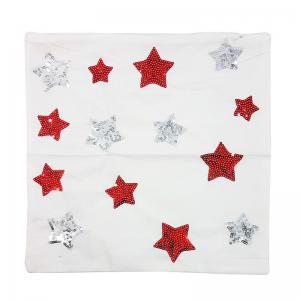 Capa Almofada Branca com Estrelas de Paetes - Fartex