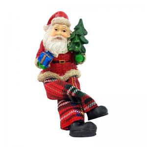 Enfeite Natal Papai Noel Resina Sentado Pernas Mole 6,6X4,6X8,3Cm - Fartex