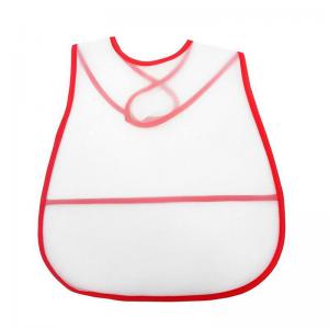 Avental Escolar Transparente Sem Estampa 28X32,5Cm com Bordas Vermelho - Vmp