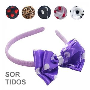 Tiara para Cabelo Infantil com Laço Sortidos com 1 Unidade - Comercial Lucio