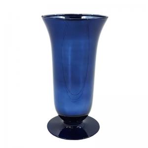 Vaso Vidro Amsterda Blue Espelhado Médio 24,5X12,5Cm - C.parisiense