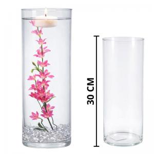 Vaso Transparente Cristais Parisiense 30X10Cm
