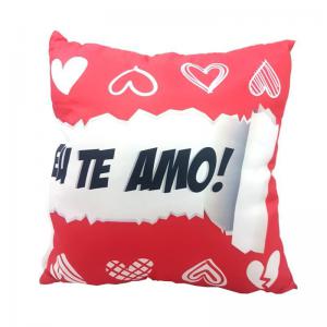 Almofada Pelúcia Quadrada com Frase Eu Te Amo 40X40Cm - Nsw - Ddn