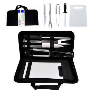 Conjunto para Churrasco Inox 5 Peças com Estojo de Nylon