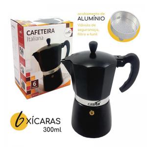 Cafeteira Italiana Alumínio Preto 300Ml - Café Gourmet