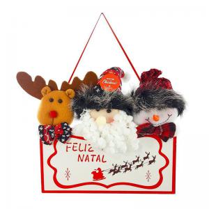 Enfeite Natal Noel Boneco e Rena com Placa Feliz Natal 25X28Cm - Master Christmas