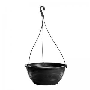 Vaso Plástico Preto Pendurável 6,6L - Plasmont