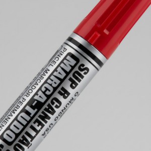 Marcador Permanente Vermelho Radex Super Canetão - Escritório e Arte