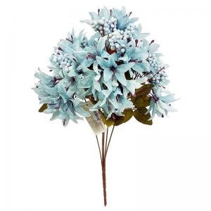 Buque Mini Lirio Azul Envelhecido com 6 Galhos 40Cm - H8.Com