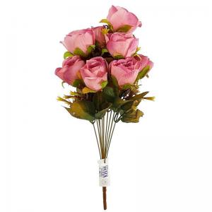 Buque Botão Rosa Lilás Envelhecido com 10 Galhos 55Cm - H8.Com