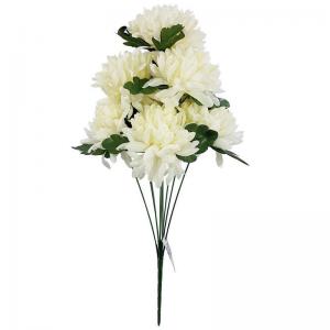 Buque Crisantemo Creme com 9 Galhos 56Cm - H8.Com