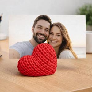 Porta-Retrato Mini Coração 4Cm Plástico Decoração Romântica Presente