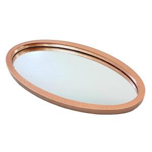 Bandeja de Madeira Oval com Espelho Rose 2X30X15Cm - Fabbri