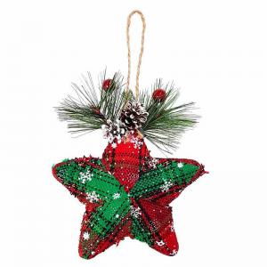 Enfeite Natal Estrela Decorada com Pinha 11,5Cm - Rio Master