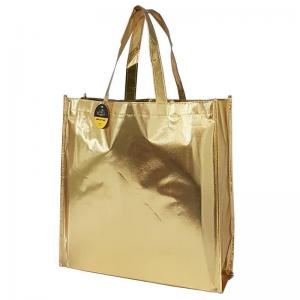 Sacola Tnt Metalizado Dourado 36X37X10Cm Presente Natal