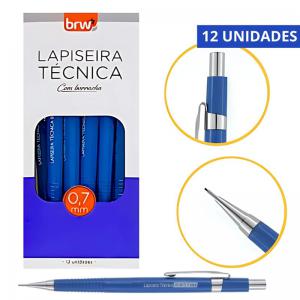 Lapiseira Técnica Brw Azul 0.7Mm Kit 12 Unidades