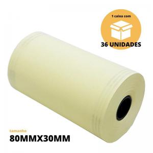 Bobina para Cupom Fiscal Térmica 80Mmx30Mt Amarela com 30 Unidades - Clair
