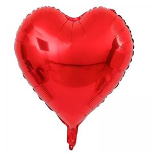 Balao Metalizado Coracao Vermelho 25Cm C/2 Unidades - Risus Festas