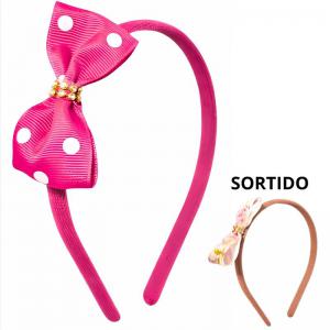 Tiara Infantil Encapada com Laço Sortidos Unidade  - Comercial Lucio