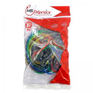 Corda Extensora para Moto Silicone com Gancho Plástico 1,5 Metros com 10 Unidades Multicores - Mcd