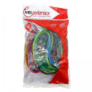Corda Extensora para Moto Silicone com Gancho Plástico 2 Metros com 10 Unidades Multicores - Mcd