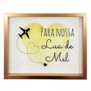 Quadro Cofre Lua de Mel Rose Gold 27X22Cm