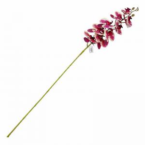 Haste Orquídea Artificial 3D Marsala Rajada Grande 108Cm com 9 Flores