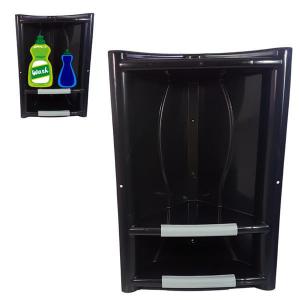 Suporte Plástico para Shampoo e Sabonete Cantoneira Preto - Arqplast