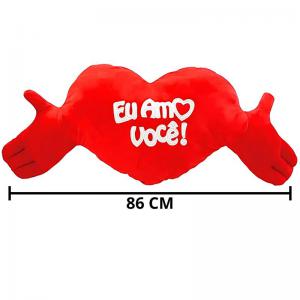 Coração Pelucia Medio com Mao e Frases - 313 Conf - Ddn