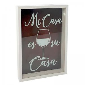 Quadro Porta Rolha 31,5X22 com Frase "Mi Casa Es Su Casa"- Artframe