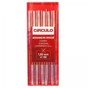 Agulha de Croche Aço Inoxidavel N.02 1,50Mm com 12 - Circulo - Mcd