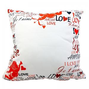Almofada Pelucia com Frases Amor em Várias Linguas 36X36Cm - Pelucinhas
