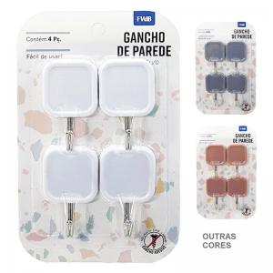 Gancho para Parede Plastico com 4 Ganchos Individual - Fwb