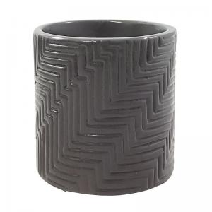 Vaso Cerâmica Cinza Moderno 15X14Cm Burguina
