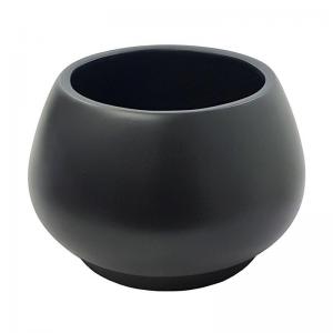 Vaso Ceramica Redondo para Chão Preto 19X30Cm Grande - Burguina