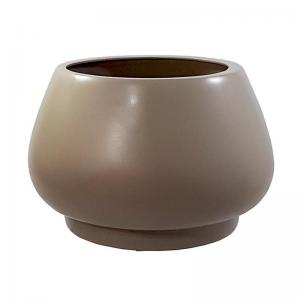 Vaso Ceramica Redondo para Chão Clear Coffe 19X30Cm Grande - Burguina