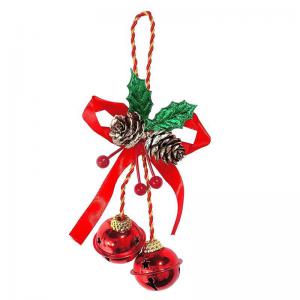 Enfeite Natal Laço para Pendurar Dourado com Guizo 20Cm - Master Christmas