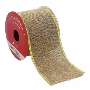 Fita Decorativa Aramada Juta 6,3Cmx3Mt - Master Christmas