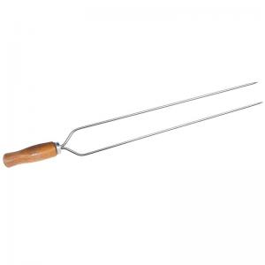 Espeto Duplo Cromado 75Cm Churrasco Madefer