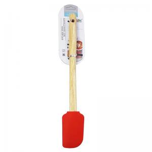 Espatula em Silicone com Cabo de Madeira Vermelho 26Cm - Centro Oeste - Mcd