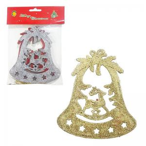 Enfeite Natal Sino Sortidos com Glitter com 3 Peças 9,5X10,5Cm - Centro Oeste