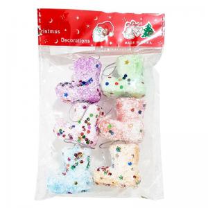 Enfeite Natal Bota Colorida Brilho Nevada 5Cm com 6 Unidades - Centro Oeste